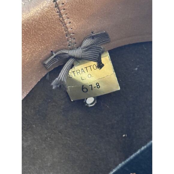 Stratton Campaign Style Hat VTG Hwy Patrol Ranger Green Self Forming 6 7/8 Felt - Picture 8 of 13